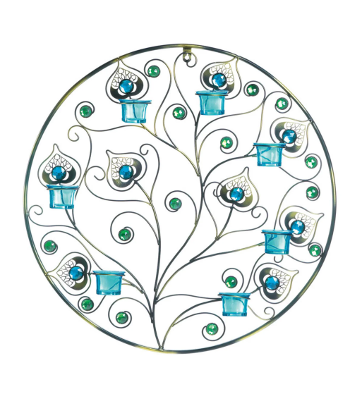 PEACOCK PLUMES CIRCULAR WALL SCONCE