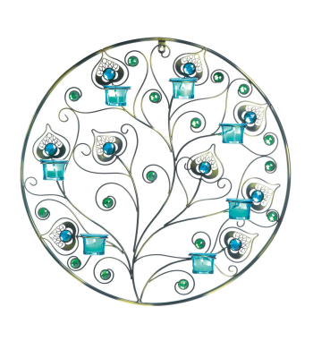 PEACOCK PLUMES CIRCULAR WALL SCONCE