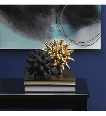 STORICO GOLD AND BLACK SPIKE SCULPTURES