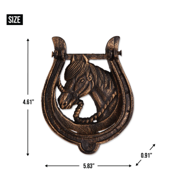 HORSESHOE CAST IRON DOOR KNOCKER