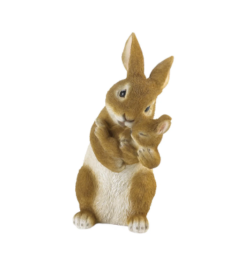 MOM AND BABY RABBIT FIGURINE