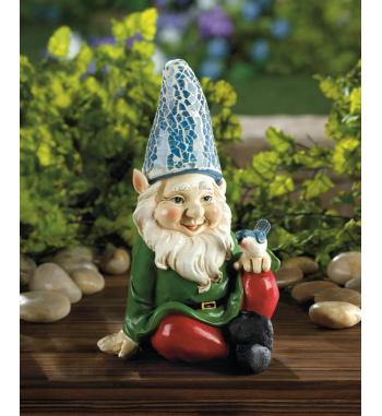 CHEERY GNOME SOLAR STATUE