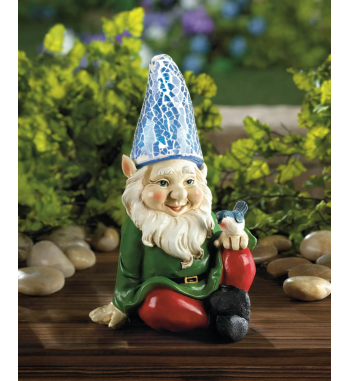 CHEERY GNOME SOLAR STATUE