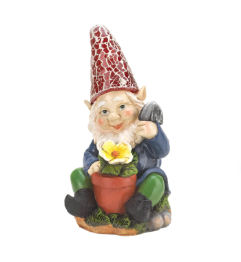 GARDENING GNOME SOLAR STATUE