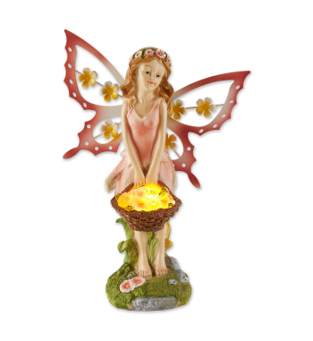 SOLAR PINK FAIRY GARDEN FIGURINE