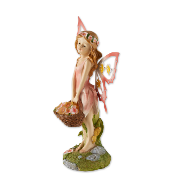 SOLAR PINK FAIRY GARDEN FIGURINE