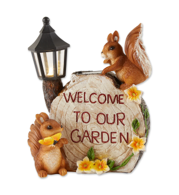 SOLAR WELCOME TO OUR GARDEN SQUIRRELS