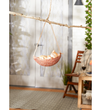 NAPPING CAT ON HAMMOCK FIGURINE