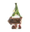 GNOME WITH GLOWING WELCOME SIGN SOLAR STATUE