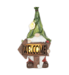 GNOME WITH GLOWING WELCOME SIGN SOLAR STATUE
