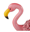 FLAMINGO LEANING SOLAR METAL STATUE
