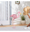 FLAMINGO LEANING SOLAR METAL STATUE