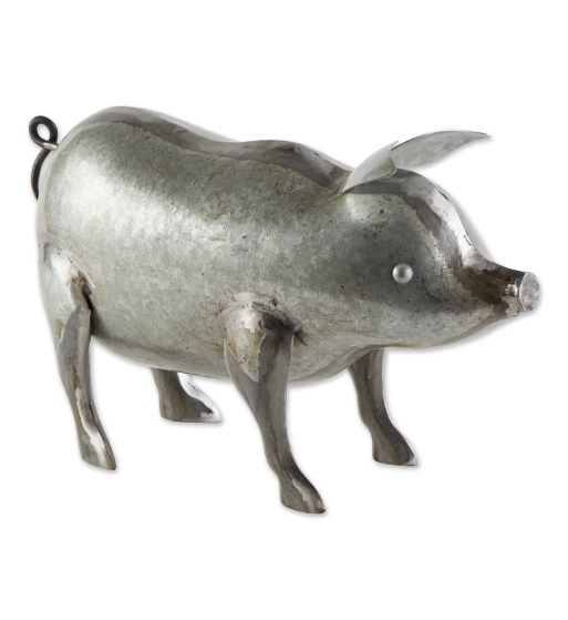 GALVANIZED PIG SCULPTURE
