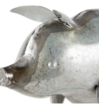 GALVANIZED PIG SCULPTURE