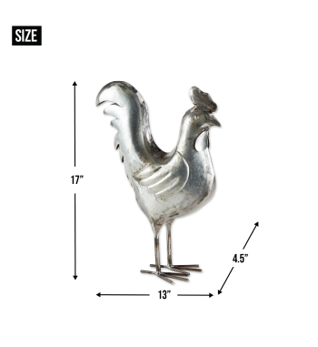 GALVANIZED ROOSTER SCULPTURE
