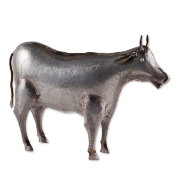 GALVANIZED COW SCULPTURE