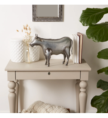 GALVANIZED COW SCULPTURE