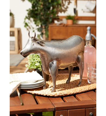 GALVANIZED COW SCULPTURE