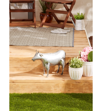 GALVANIZED COW SCULPTURE