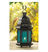 BLUE GLASS MOROCCAN STYLE LANTERN