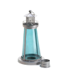 BLUE GLASS WATCH TOWER CANDLE LAMP