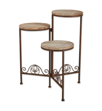 RUSTIC TRIPLE PLANTER STAND