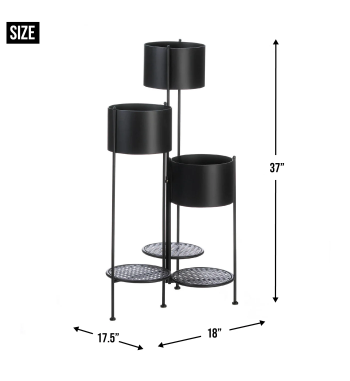 3-TIER BARREL BUCKET PLANT STAND
